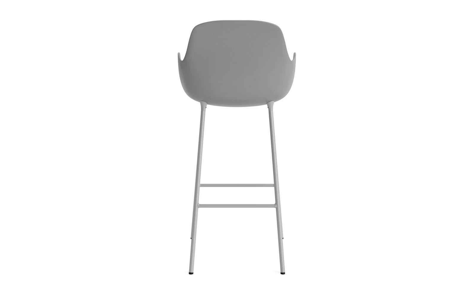 Stylischer Form Barstuhl mit Armlehne von Normann Copenhagen, 75 cm hoch, ideal für moderne Bars und Essbereiche, vereint Komfort und Ästhetik.