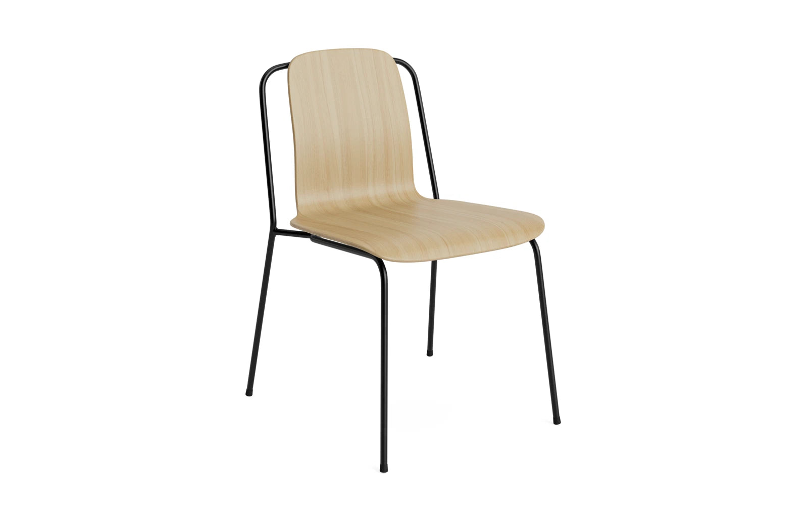 Eleganter Studio Stuhl von Normann Copenhagen, kombiniert Holz und Metall für ein zeitgemäßes Design und hohen Komfort.