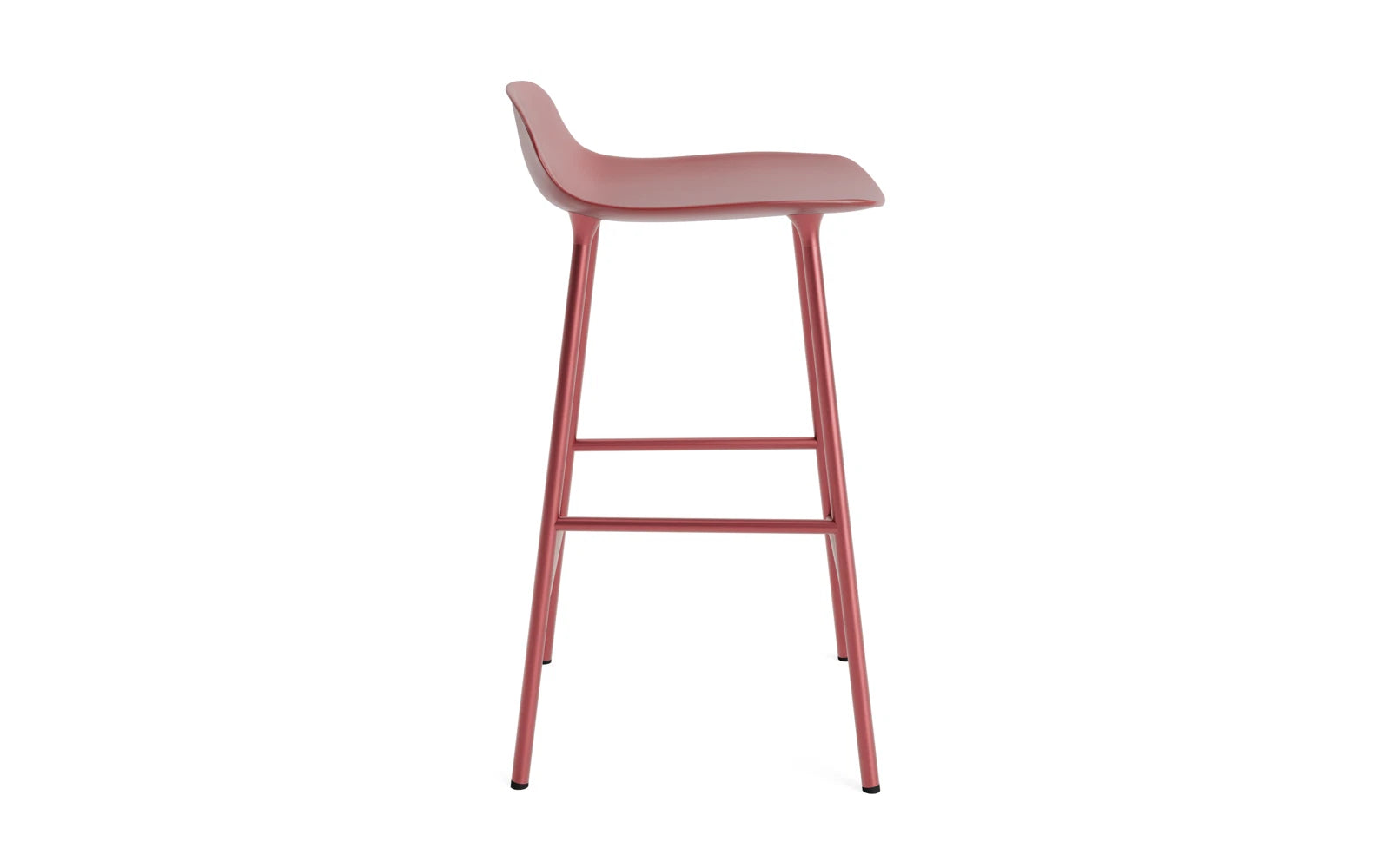 Eleganter Form Barhocker von Normann Copenhagen, 65 cm hoch, aus robustem Polypropylen und stilvollem Stahl, ideal für moderne Wohnräume.