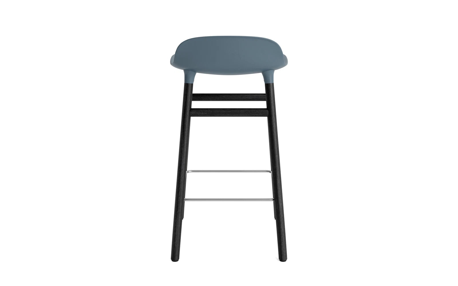 Eleganter Form Barhocker von Normann Copenhagen in Weiß, 65 cm hoch, aus robustem Polypropylen und Stahl, ideal für moderne Innenräume.