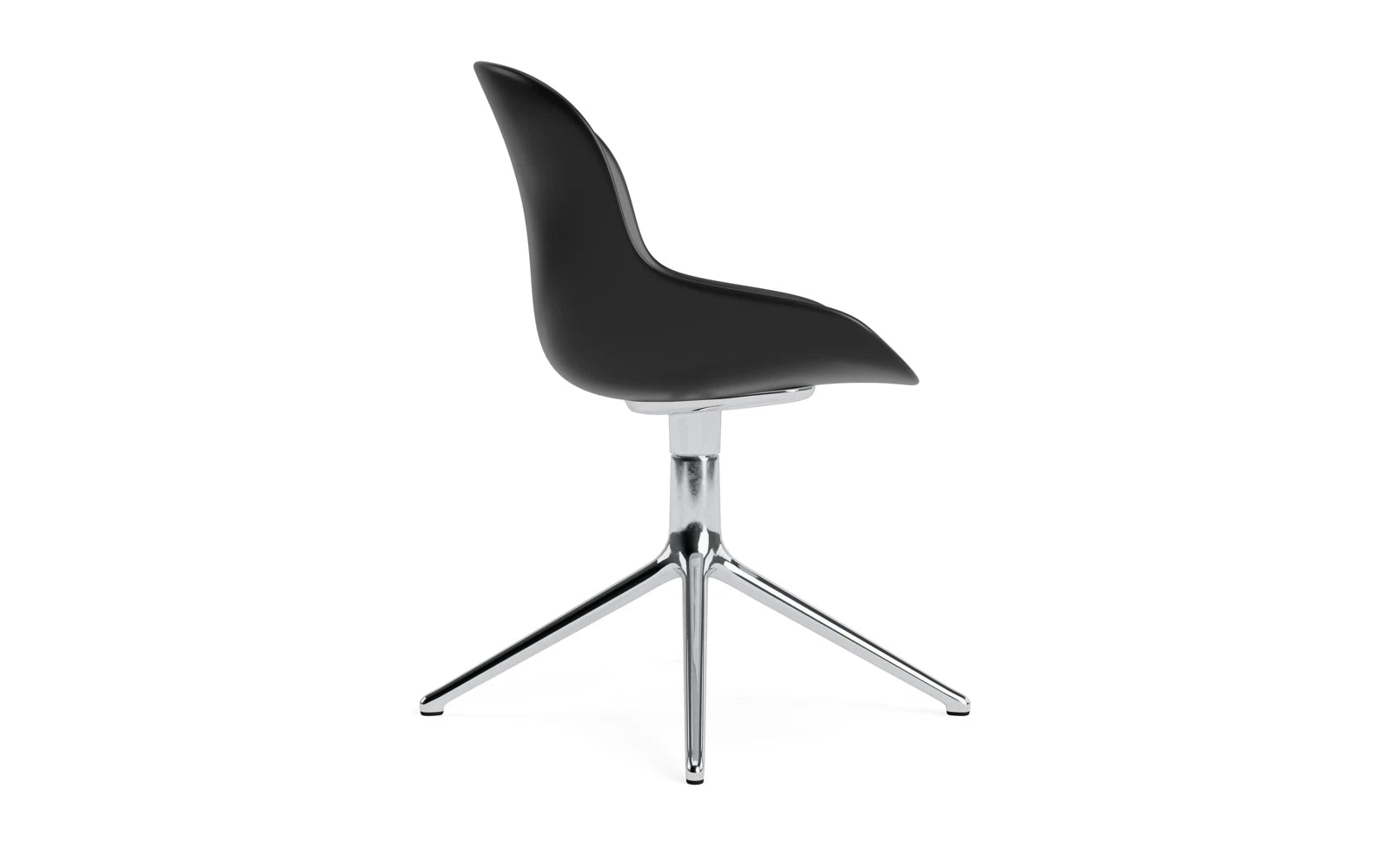 Moderner Hyg Drehstuhl aus Aluminium in Schwarz von Normann Copenhagen – stilvoller Bürostuhl mit ergonomischem Sitzkomfort.