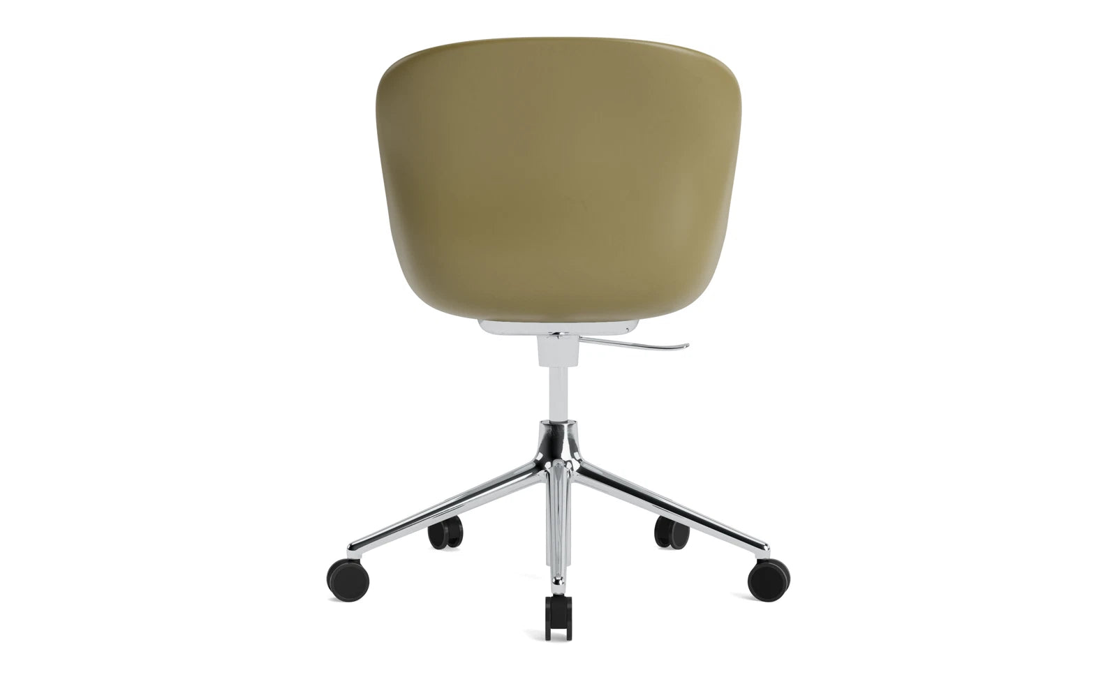 Eleganter Hyg Drehstuhl mit Rollen in Weiß von Normann Copenhagen – ideal für kreative Büros und stilvolle Wohnbereiche.