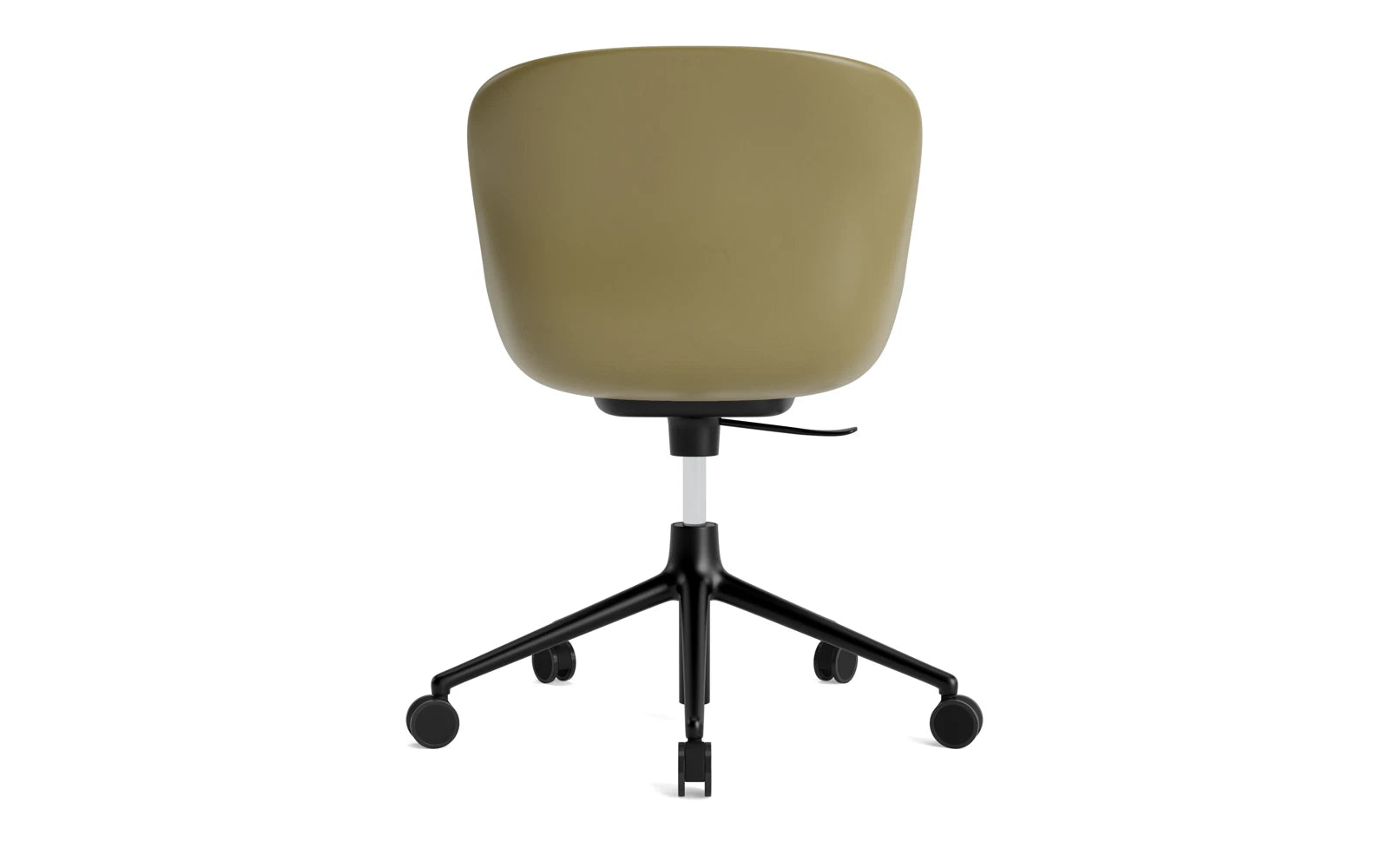 Eleganter Hyg Drehstuhl in Olivgrün von Normann Copenhagen, perfekt für komfortables Arbeiten und modernes Büroumfeld.