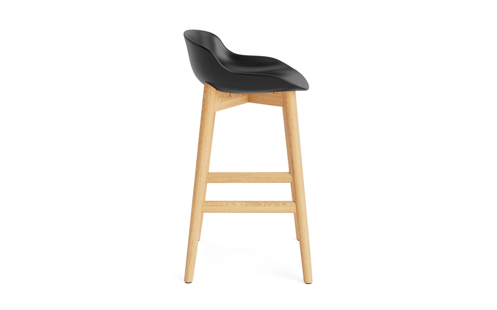 Stylischer Hyg Barhocker aus schwarzer Eiche, 65 cm hoch, perfekt für zeitgemäße Einrichtungskonzepte und gemütliche Barbereiche.