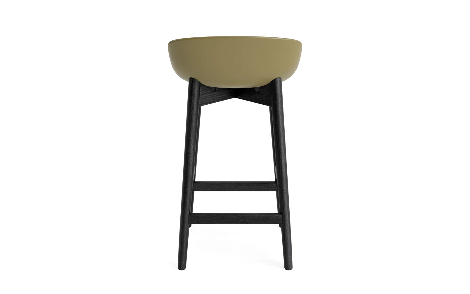 Entdecken Sie den eleganten Hyg Barhocker 65 cm in edler schwarzer Eiche und Olive von Normann Copenhagen – perfekt für stilvolle Wohnräume.