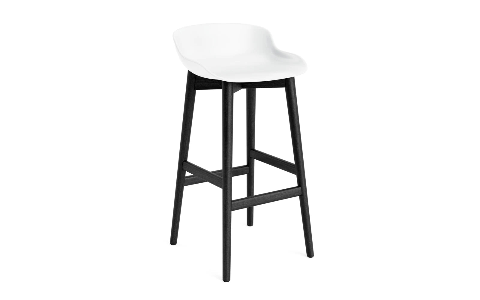 Hyg Barhocker 75 cm Schwarze Eiche/Weiss in  präsentiert im Onlineshop von KAQTU Design AG. Barstuhl ist von Normann Copenhagen