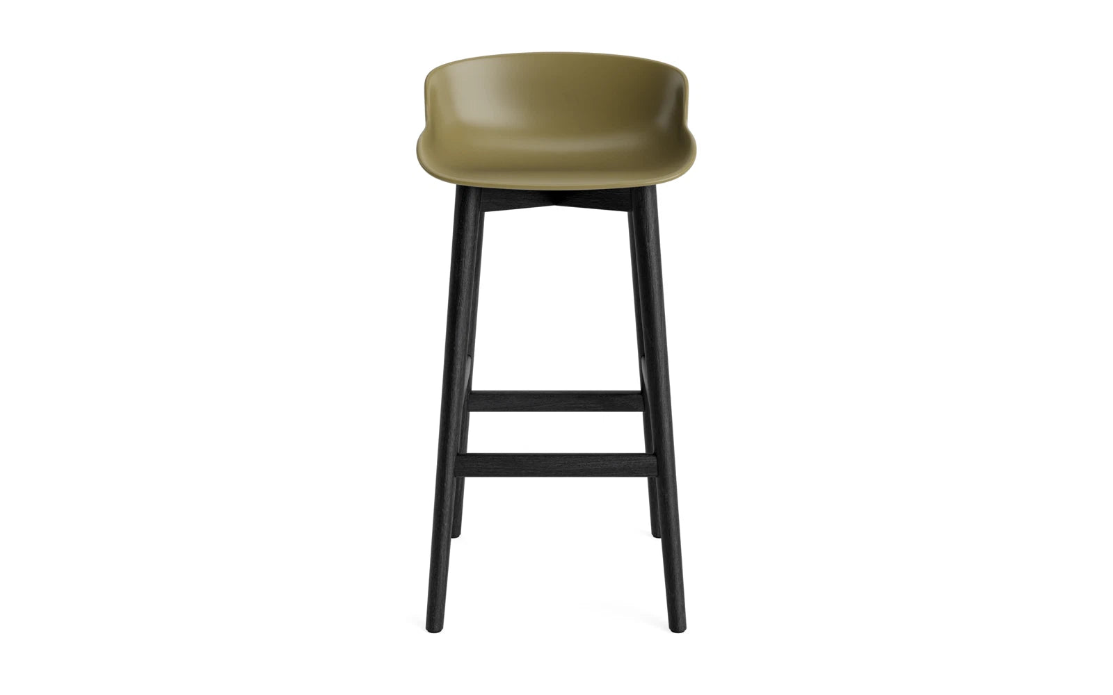 Erleben Sie skandinavisches Design mit dem Hyg Barhocker 75 cm in schwarzer Eiche und Olive von Normann Copenhagen – ideal für stilvolle Ess- und Loungebereiche.