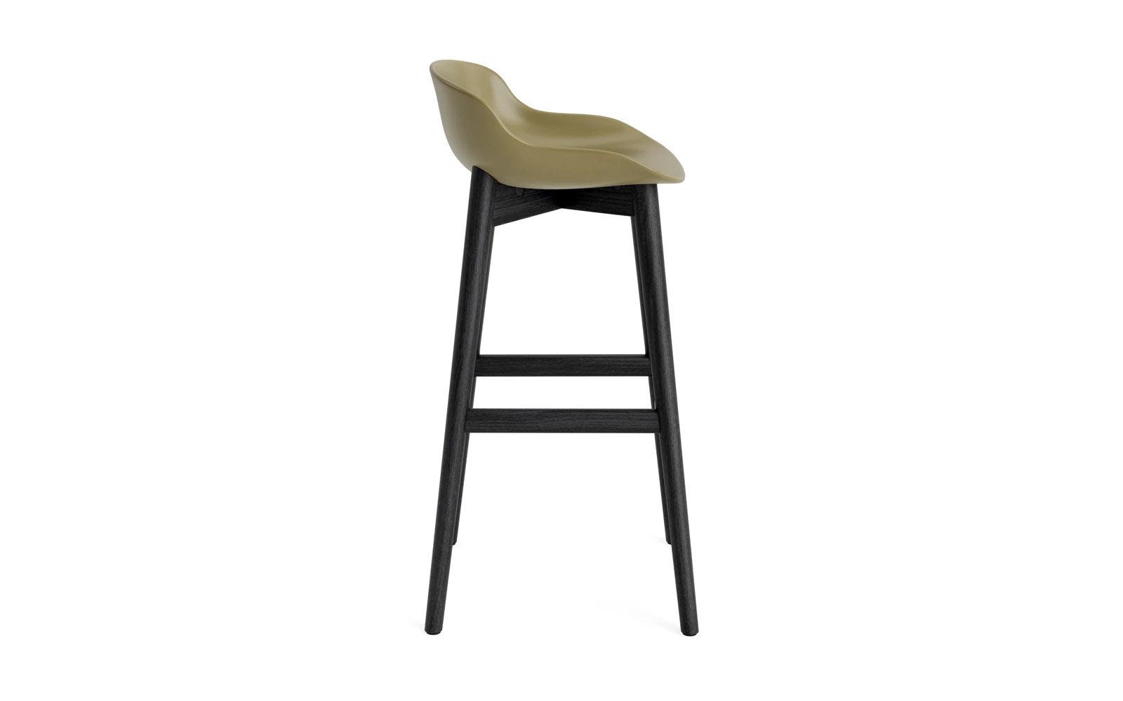 Genießen Sie den Hyg Barhocker 75 cm in edler schwarzer Eiche und Olive von Normann Copenhagen – perfekt für gemütliche Abende und stilvolle Räume.