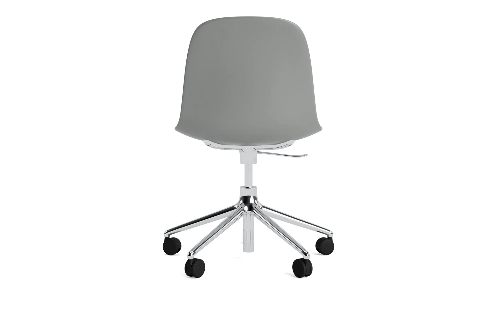 Moderner Dreh-Schalenstuhl mit Rollen von Normann Copenhagen, ideal für stilvolle Büros und ergonomischen Komfort.
