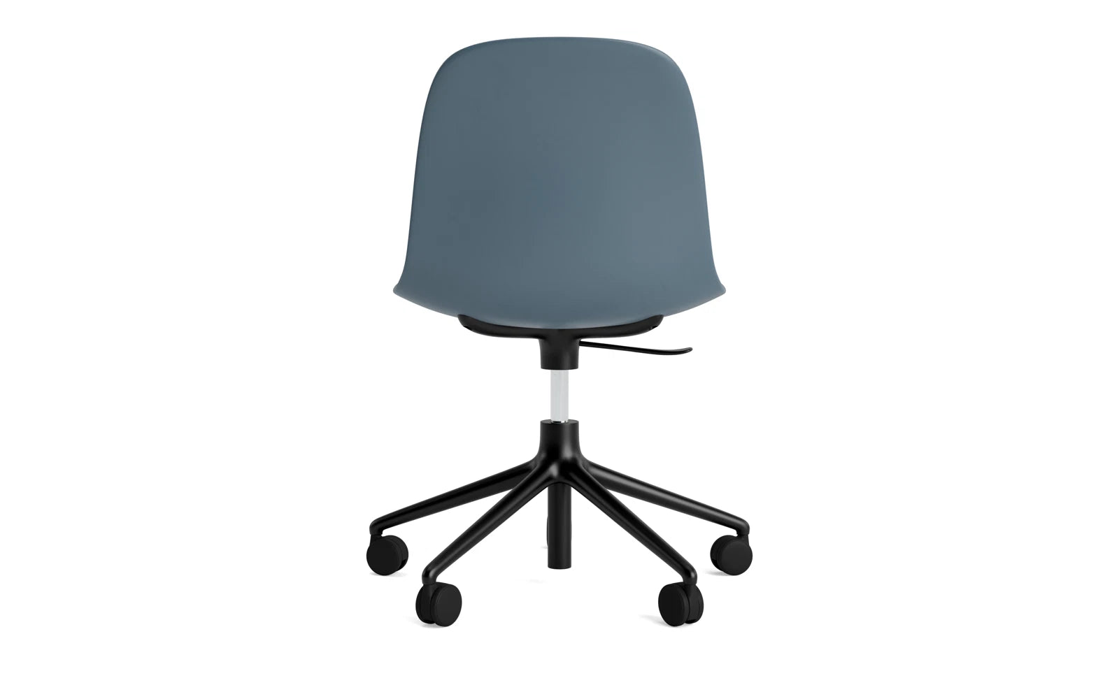 Eleganter Dreh-Schalenstuhl mit Rollen von Normann Copenhagen, ideal für modernes Arbeiten und komfortable Sitzhaltung im Büro.