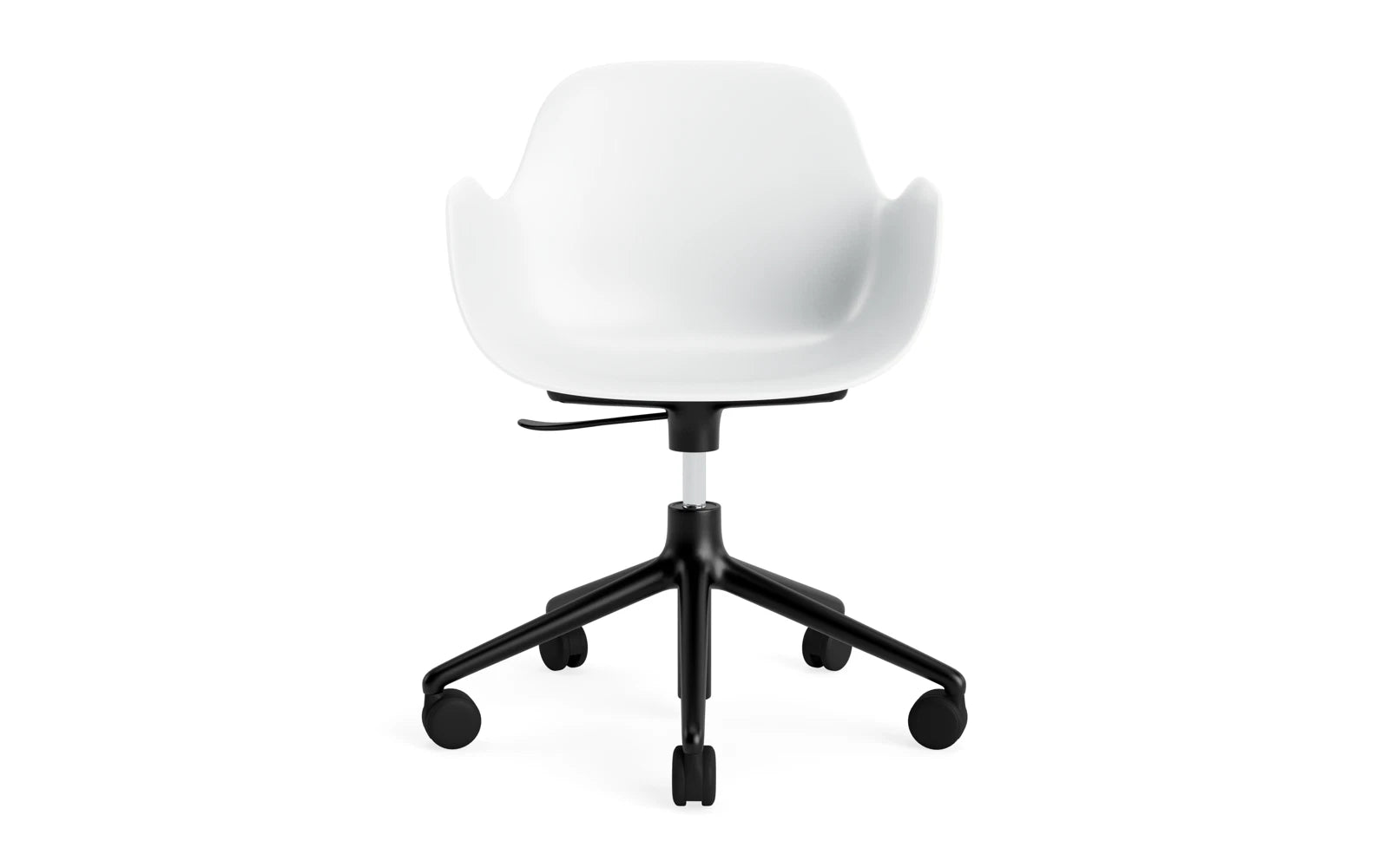 Moderner Bürostuhl mit Armlehnen von Normann Copenhagen, ideal für stilvolle Büros. Ergonomische Form und hochwertige Materialien sorgen für Komfort.