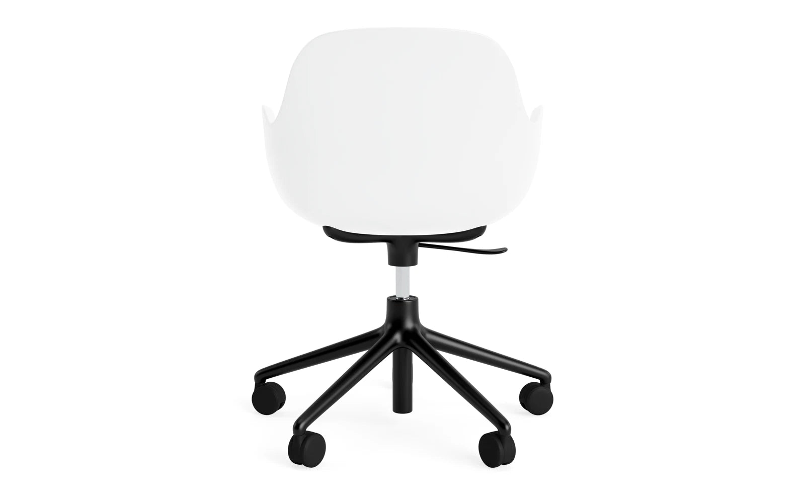 Moderner Drehstuhl mit Armlehnen von Normann Copenhagen, ideal für stilvolle Büros. Bequeme Sitzfläche und funktionales Design für den Alltag.