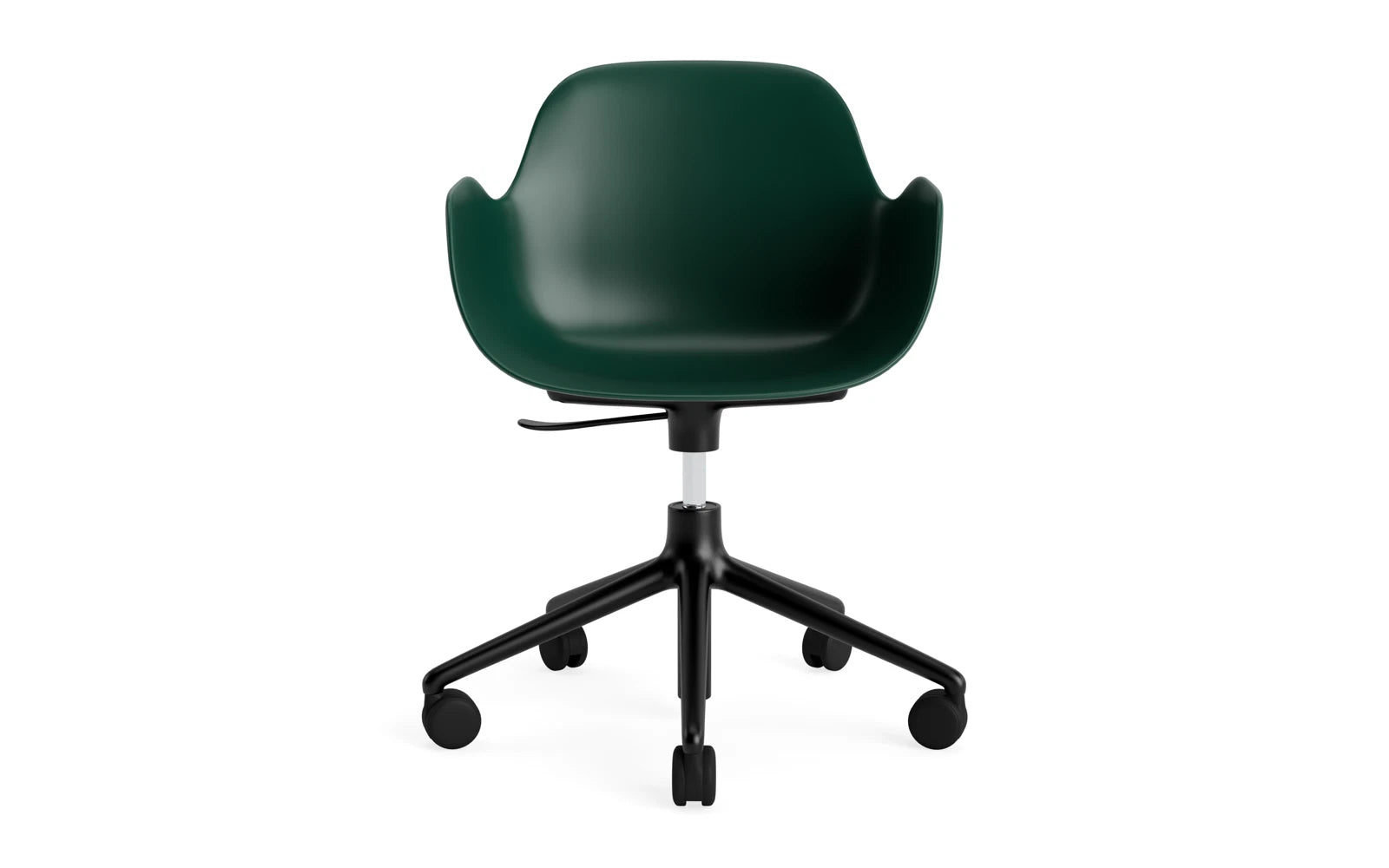 Eleganter Drehstuhl mit Armlehnen von Normann Copenhagen, perfekt für komfortables Arbeiten in modernen Büros und inspirierenden Umgebungen.