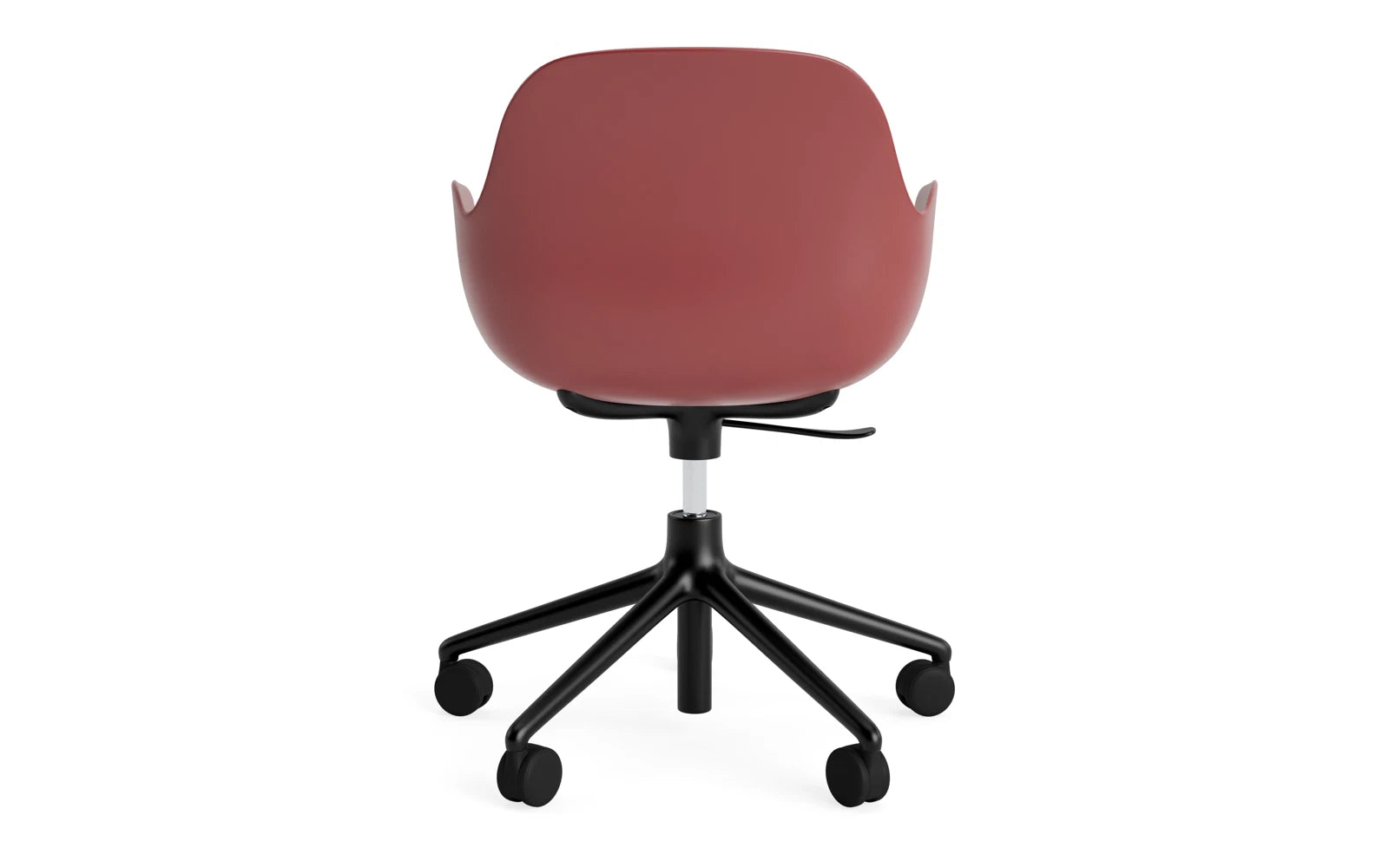 Eleganter Drehstuhl von Normann Copenhagen mit ergonomischer Form, stilvollen Armlehnen und flexiblen Rollen für optimalen Komfort im Büro.