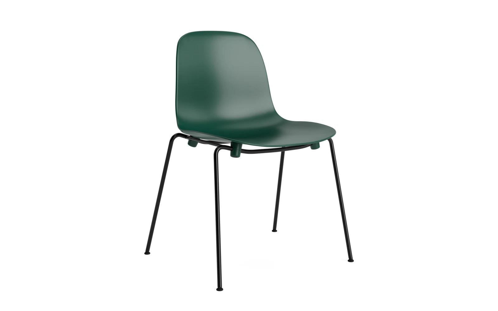 Stilvoller Form Stapelstuhl von Normann Copenhagen mit Stahlbasis.