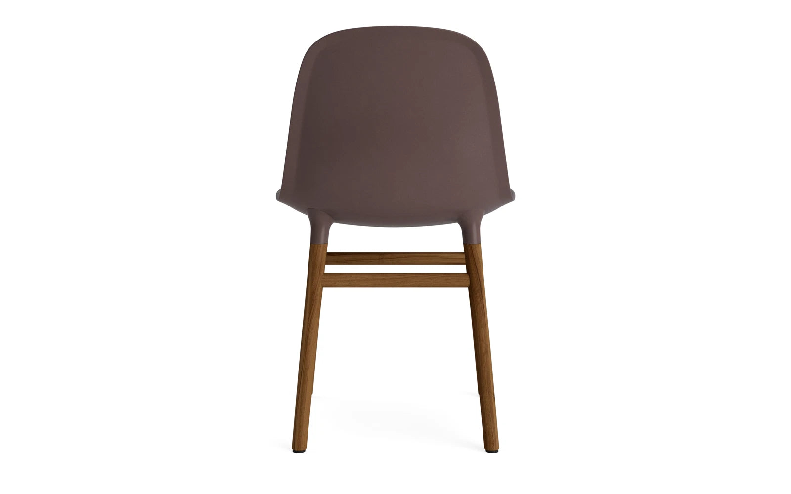 Stylischer Form Stuhl in warmem Braun und Walnuss-Finish von Normann Copenhagen, perfekt für zeitgemäße Inneneinrichtungen.