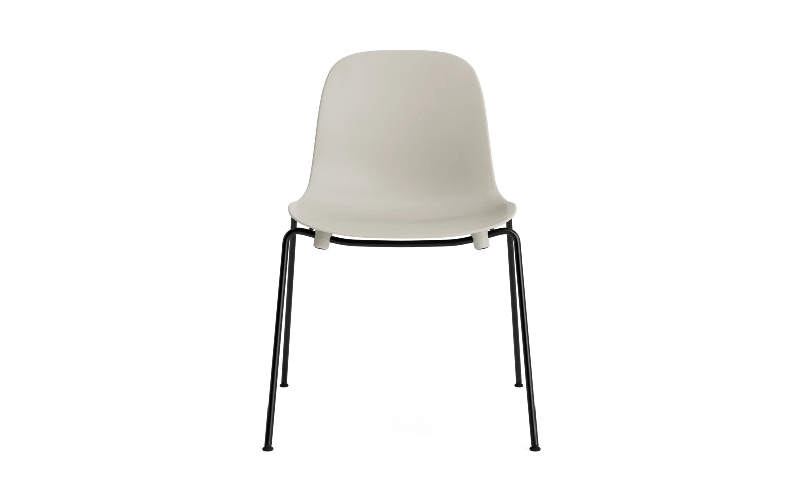 Eleganter Form Stapelstuhl in hellgrauem Stahl von Normann Copenhagen, perfekt für zeitgemäße Innenräume und vielseitige Nutzung.