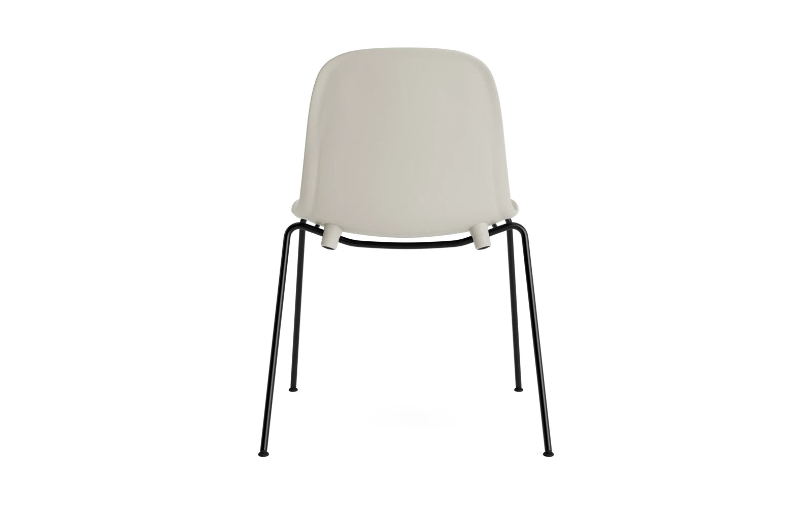 Moderner Stapelstuhl in stilvollem hellgrauen Stahl von Normann Copenhagen, ideal für kreative Wohn- und Arbeitsräume.