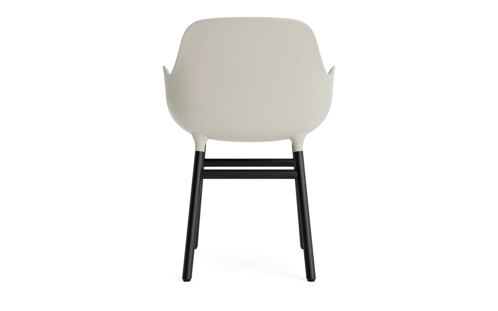 Moderner Lehnstuhl in Hellgrau und Schwarz von Normann Copenhagen, perfekt für gemütliche Leseecken und stilvolle Einrichtung.
