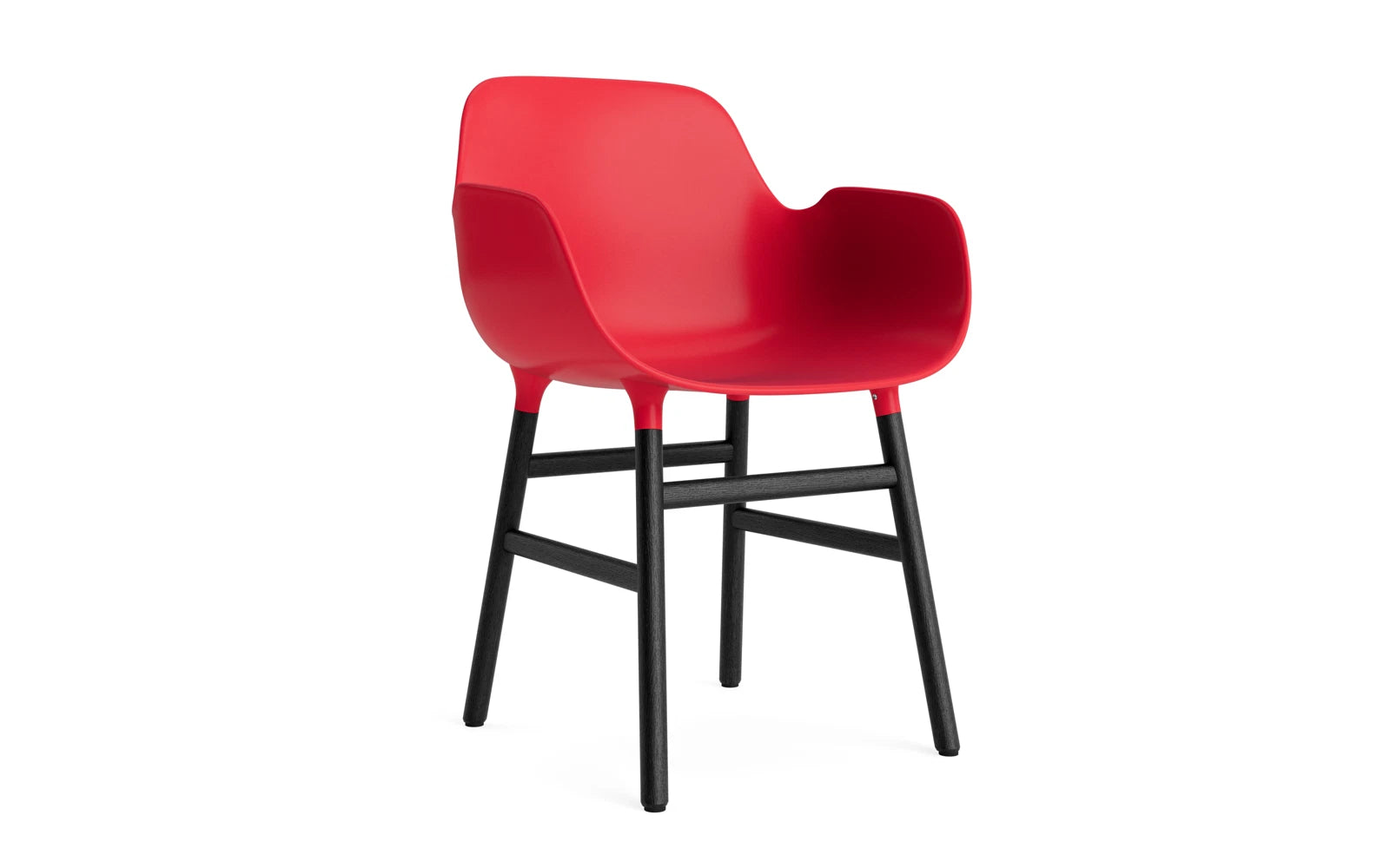 Form Lehnstuhl Leuchtendes Rot/schwarz in  präsentiert im Onlineshop von KAQTU Design AG. Stuhl mit Armlehne ist von Normann Copenhagen