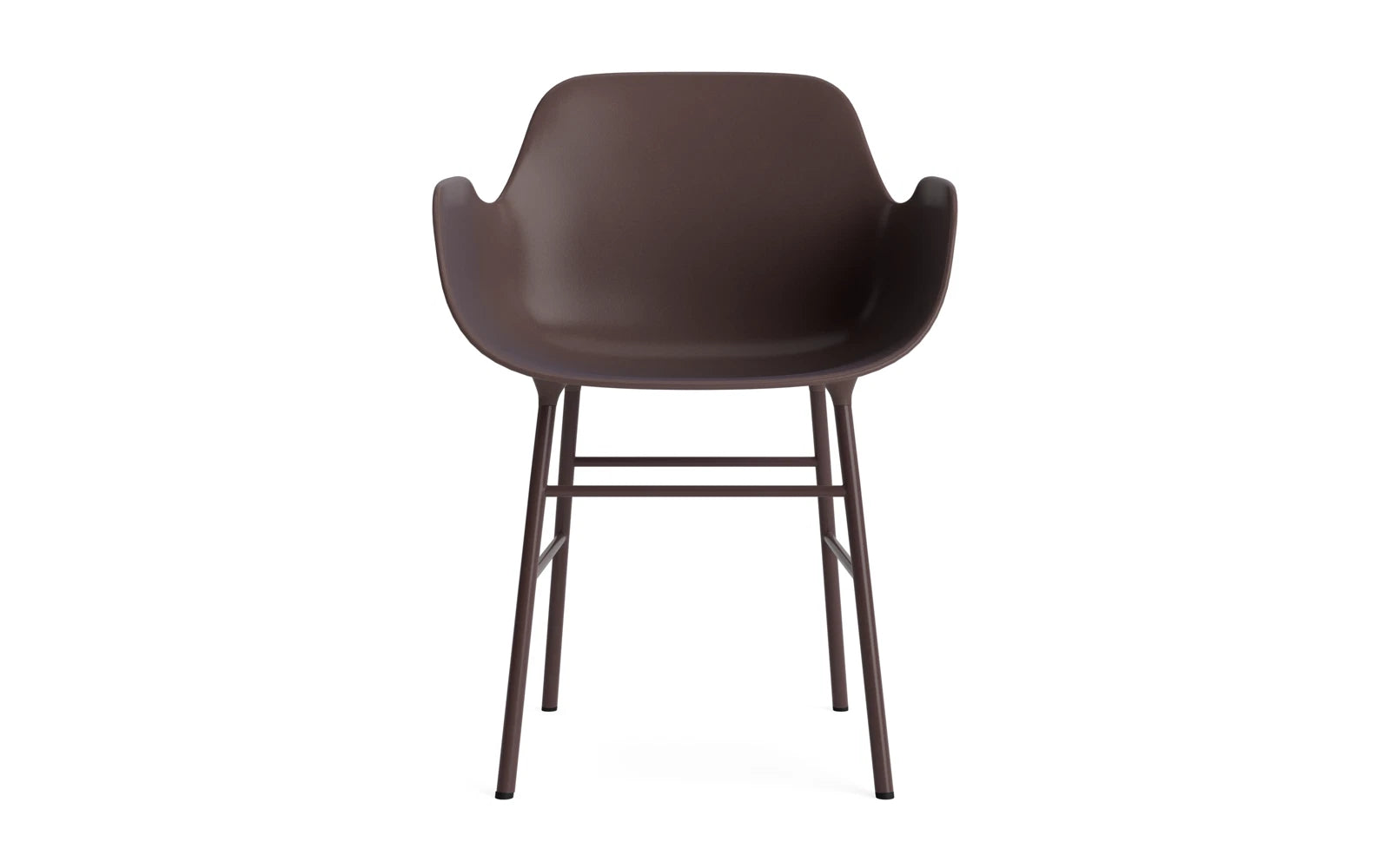 Erleben Sie den Form Lehnstuhl Stahl Braun von Normann Copenhagen – ein elegantes Designhighlight, das Funktionalität und Stil perfekt kombiniert.
