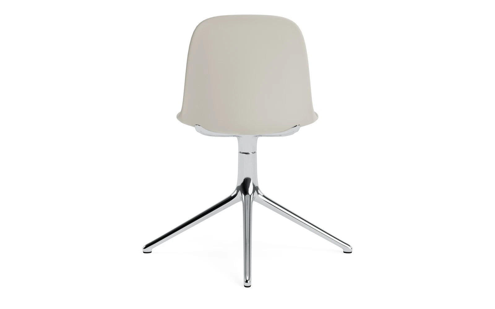 Eleganter hellgrauer Drehstuhl aus Aluminium von Normann Copenhagen, ideal für moderne Büros und stilvolle Einrichtungslösungen.