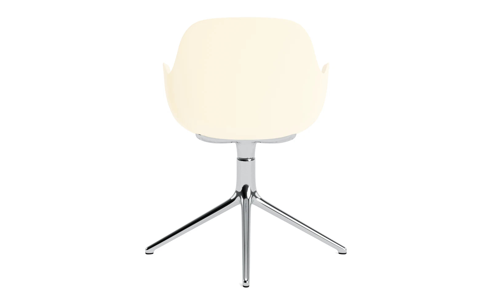 Erleben Sie den Form Drehsessel in Creme/Aluminium von Normann Copenhagen – ein elegantes, funktionales Möbelstück, das Komfort und Stil vereint.