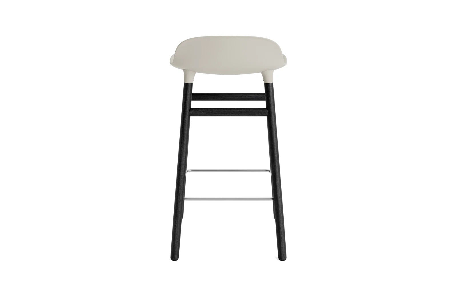Eleganter Form Barstuhl in hellgrau und schwarz, 65 cm hoch, ideal für stilvolle Bars und moderne Wohnräume.