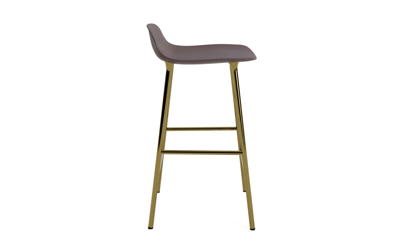 Entdecken Sie den Form Barstuhl 65 cm in Messing Braun von Normann Copenhagen – ein stilvolles Designhighlight für jeden Raum, das Komfort und Ästhetik vereint.