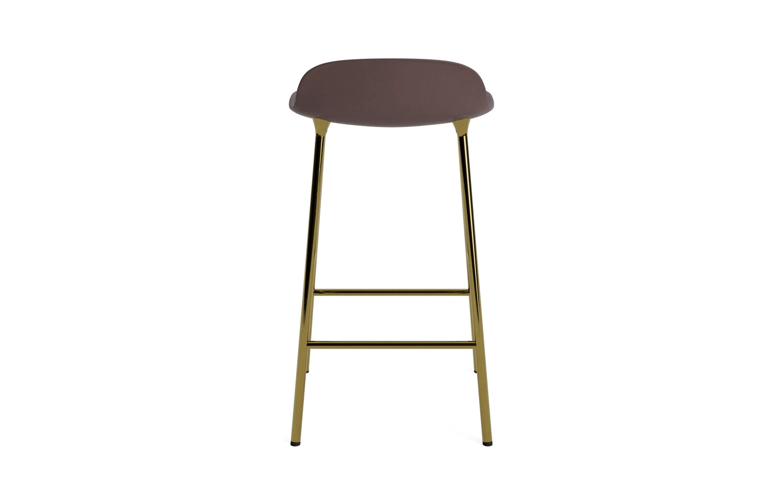 Erleben Sie den Form Barstuhl 65 cm in Messing Braun von Normann Copenhagen – ein elegantes Möbelstück, das skandinavisches Design und Funktionalität perfekt kombiniert.