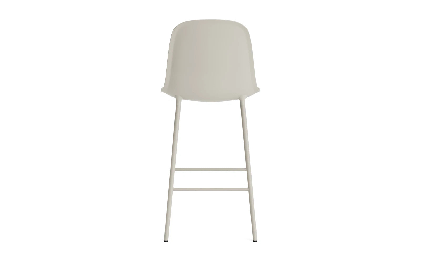 Erleben Sie den Form Barstuhl 65 cm von Normann Copenhagen – ein elegantes Möbelstück aus robustem Stahl und pflegeleichtem Hartplastik, perfekt für stilvolle Wohnräume.