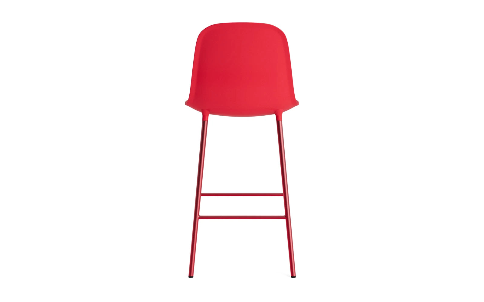 Entdecken Sie den Form Barstuhl von Normann Copenhagen in leuchtendem Rot – ein stilvoller und funktionaler Akzent für jede Bar oder Küche.