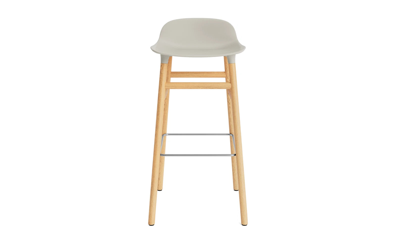 Entdecken Sie den stilvollen Form Barstuhl in Hellgrau/Eiche von Normann Copenhagen – ideal für moderne Wohnräume und Bars.