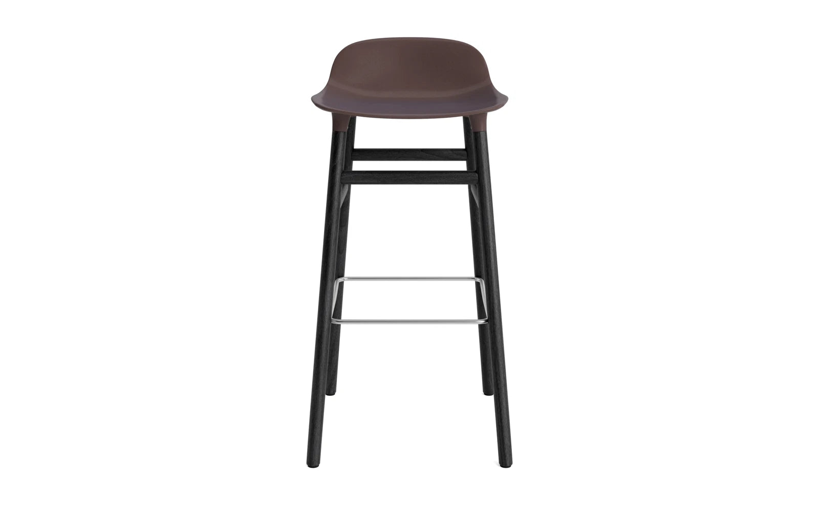 Erleben Sie den Form Barstuhl 75 cm in stilvollem braun/schwarz von Normann Copenhagen – die perfekte Fusion aus Eleganz und Funktionalität.