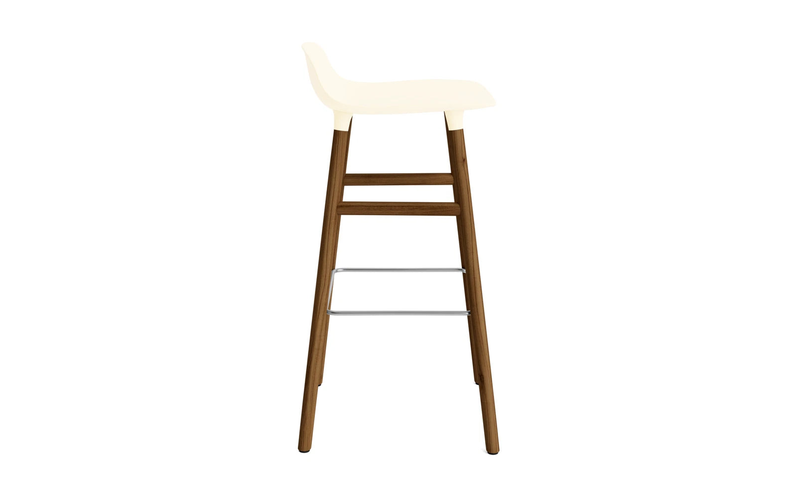 Eleganter Barstuhl in Creme und Walnuss, perfekt für stilvolle Innenräume, bietet Komfort und zeitgemäßes Design für jeden Raum.