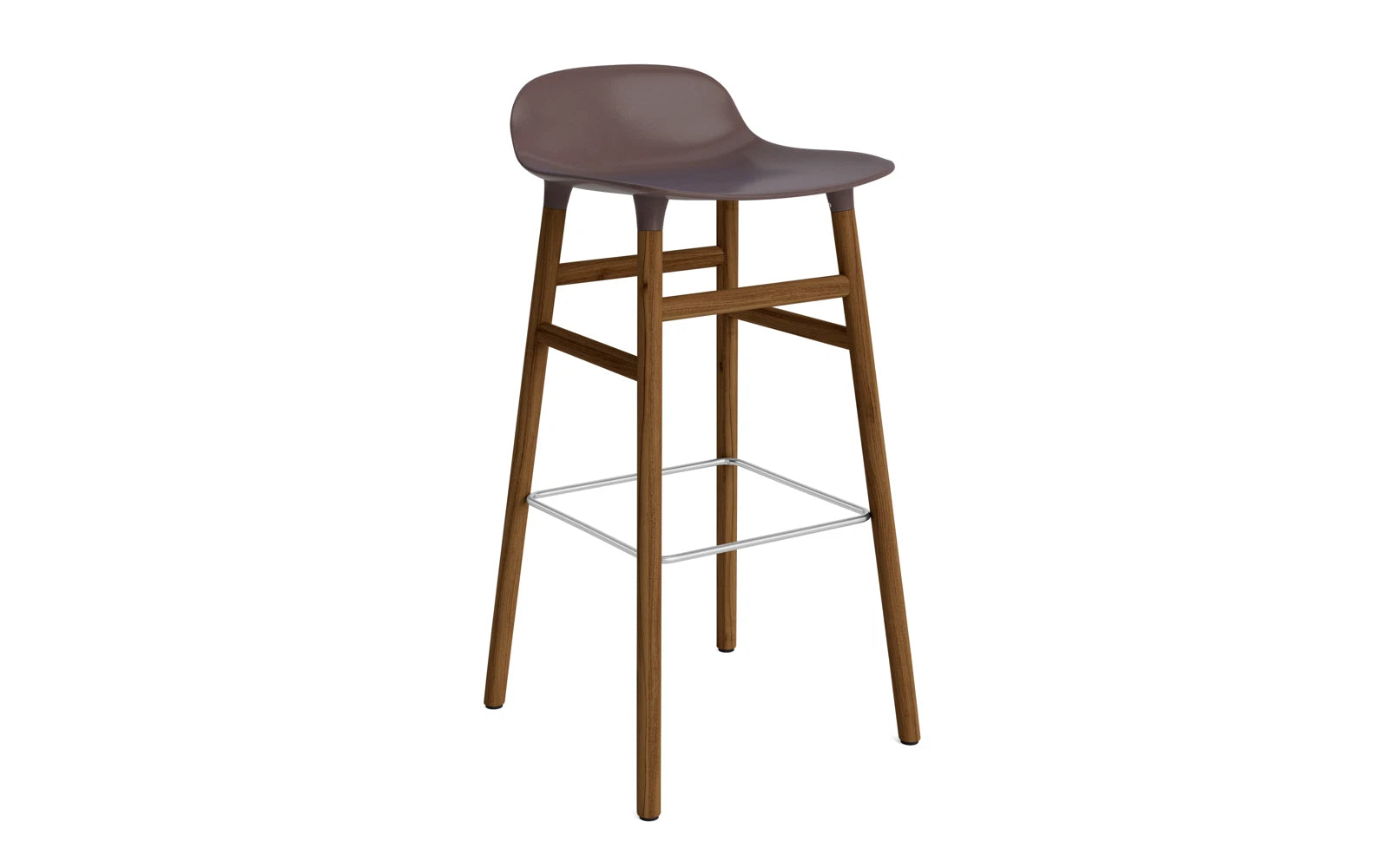 Form Barstuhl 75 cm Braun/Walnuss in  präsentiert im Onlineshop von KAQTU Design AG. Barstuhl ist von Normann Copenhagen