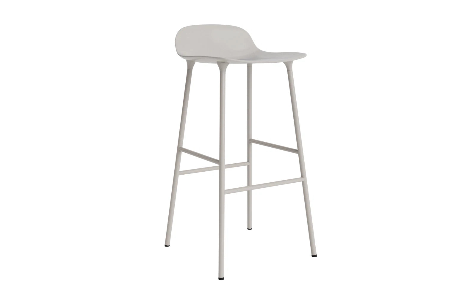 Form Barstuhl 75 cm Warmes Grau/Stahl in  präsentiert im Onlineshop von KAQTU Design AG. Barstuhl ist von Normann Copenhagen