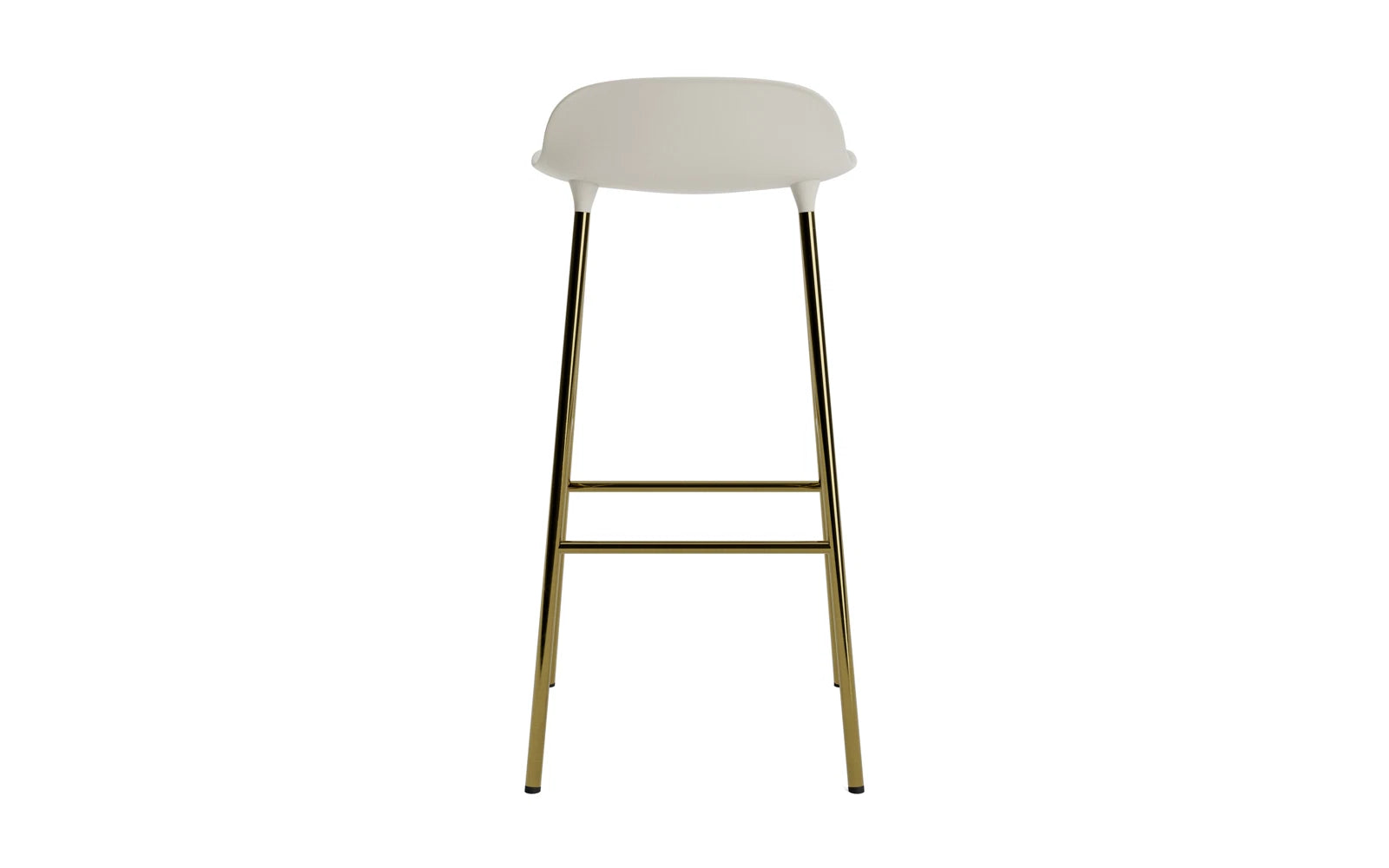 Entdecken Sie den eleganten Form Barstuhl in hellgrauem Messing von Normann Copenhagen – stilvoll und modern für jede Bar oder Küche.