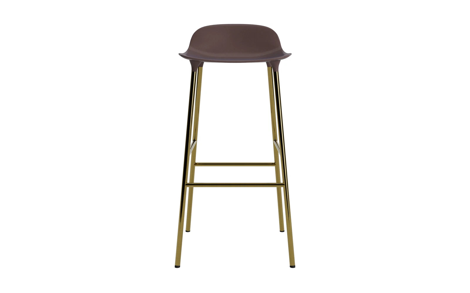 Eleganter Form Barstuhl in Messing Braun von Normann Copenhagen, 75 cm hoch – ideal für stilvolle Bar- und Essbereich-Gestaltung.