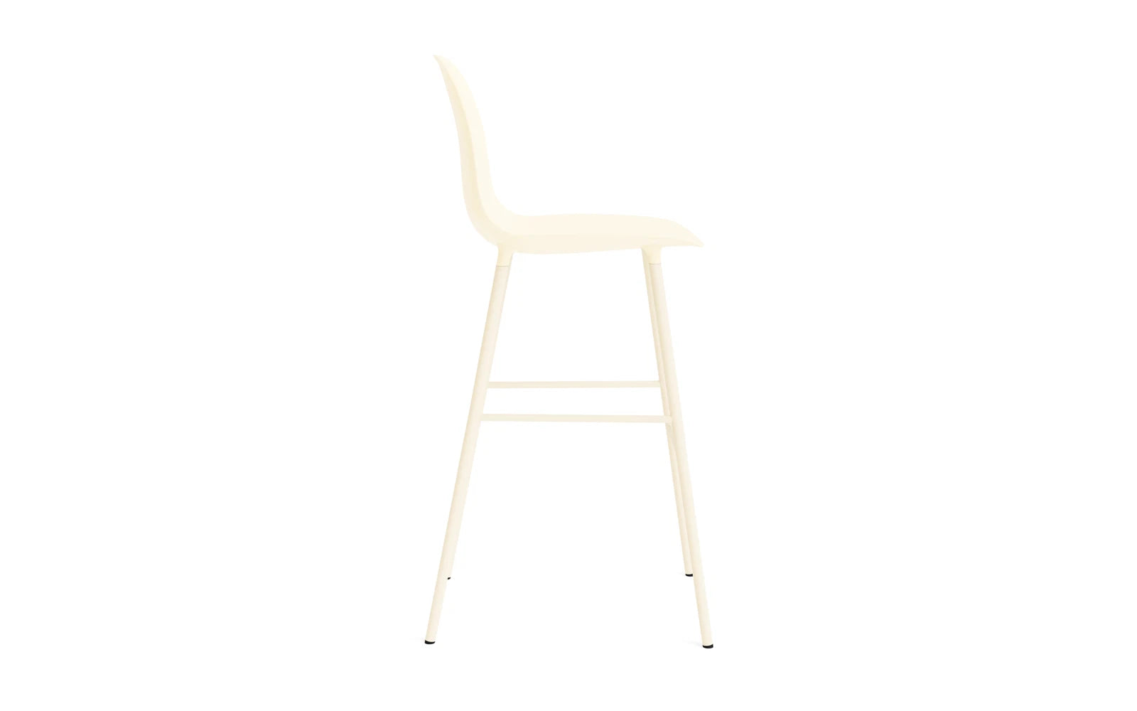 Eleganter Form Barstuhl in Creme von Normann Copenhagen, 75 cm hoch, aus robustem Stahl – ideal für moderne Wohnräume und Bars.