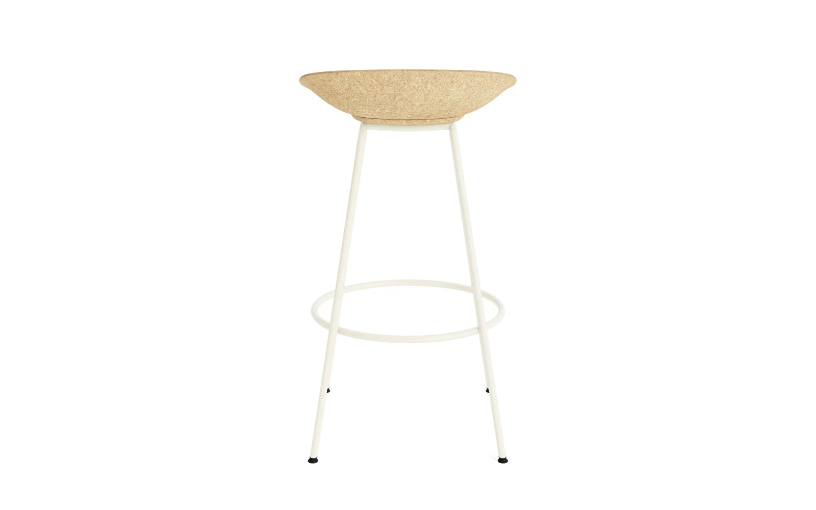 Eleganter Mat Barstuhl in Creme von Normann Copenhagen, kombiniert Hanf und Stahl für einen modernen Look in Ihrer Bar oder Küche.