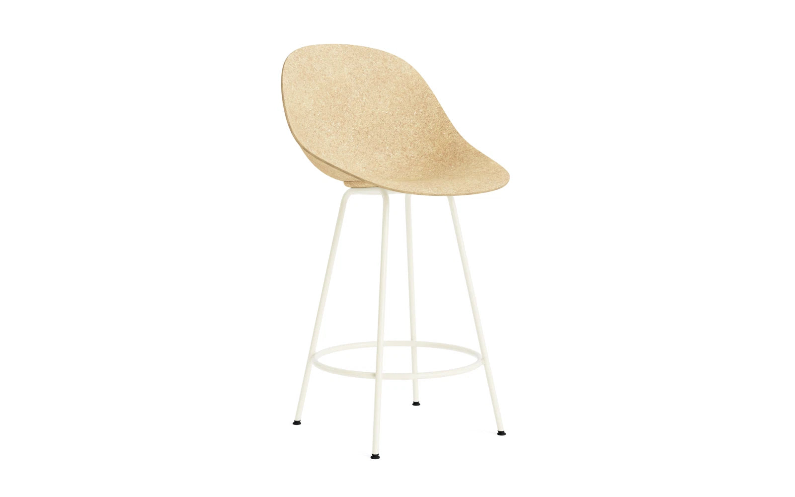 Eleganter Barstuhl in zartem Creme, 65 cm hoch, gefertigt aus robustem Hanf und Stahl – perfekt für stilvolle Innenräume und Gastronomie.
