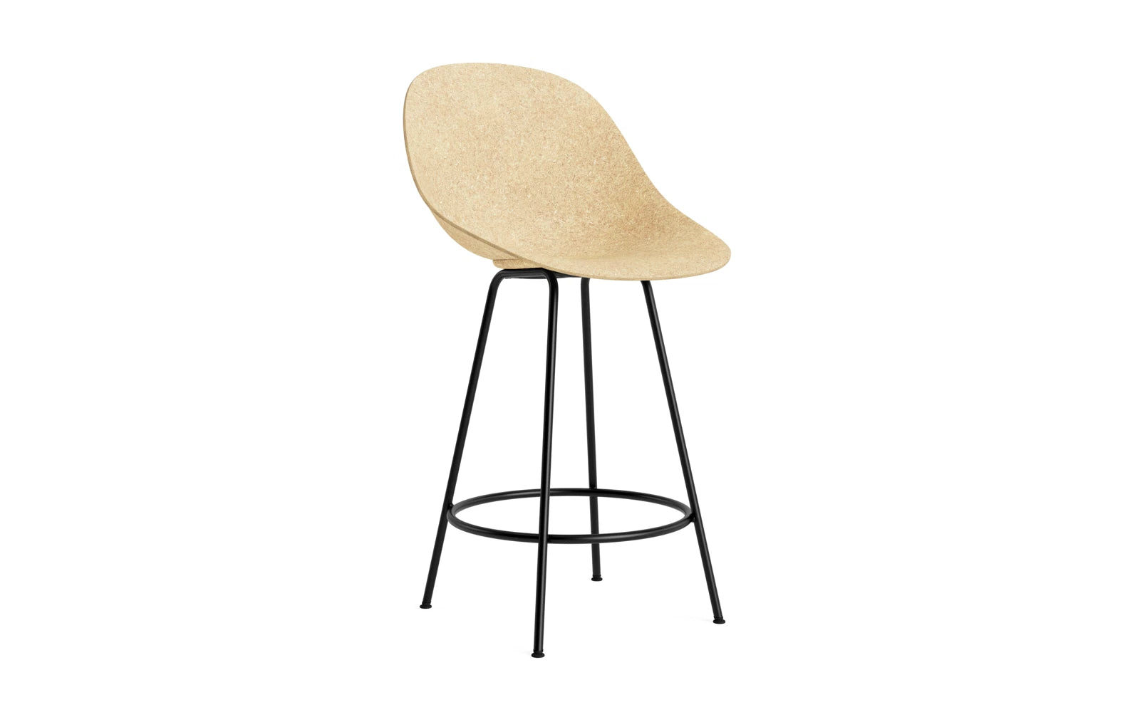 Entdecken Sie den Mat Barstuhl 65 cm von Normann Copenhagen – ein elegantes, umweltfreundliches Möbelstück aus Hanf und schwarzem Stahl, ideal für moderne Räume.