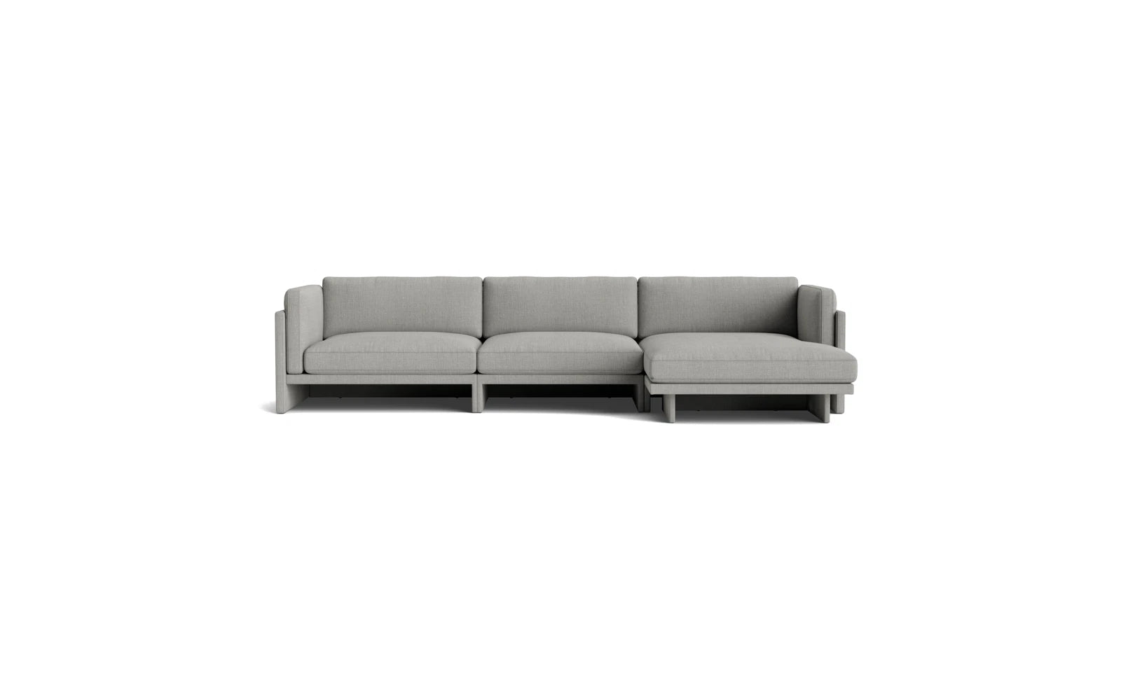 Entdecken Sie das stilvolle Softy L-Sofa von Normann Copenhagen, ein 4-sitziges Möbelstück mit praktischer Chaise Longue für modernen Wohnkomfort.