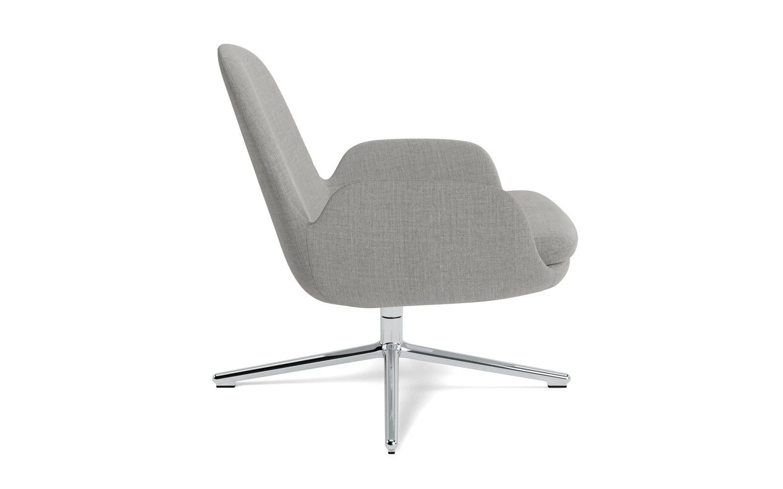 Moderner Era Lounge-Sessel mit niedrigem Profil und drehbarem Aluminiumgestell, perfekt für komfortable und stilvolle Sitzgelegenheiten.