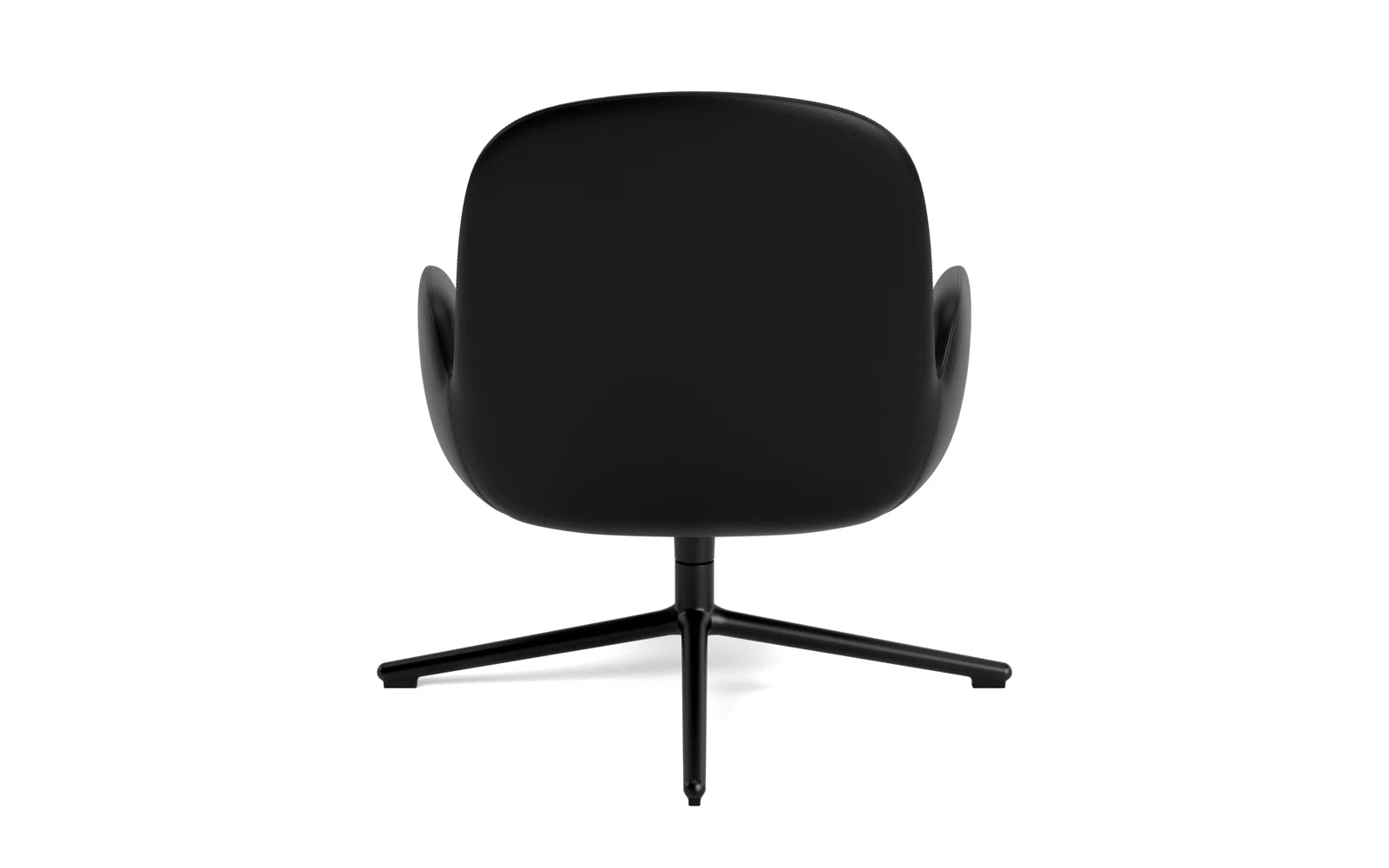 Moderner Era Lounge-Sessel mit niedrigem Drehgestell aus schwarzem Aluminium und hochwertigem Ultra Leder, perfekt für zeitgemäße Inneneinrichtungen.