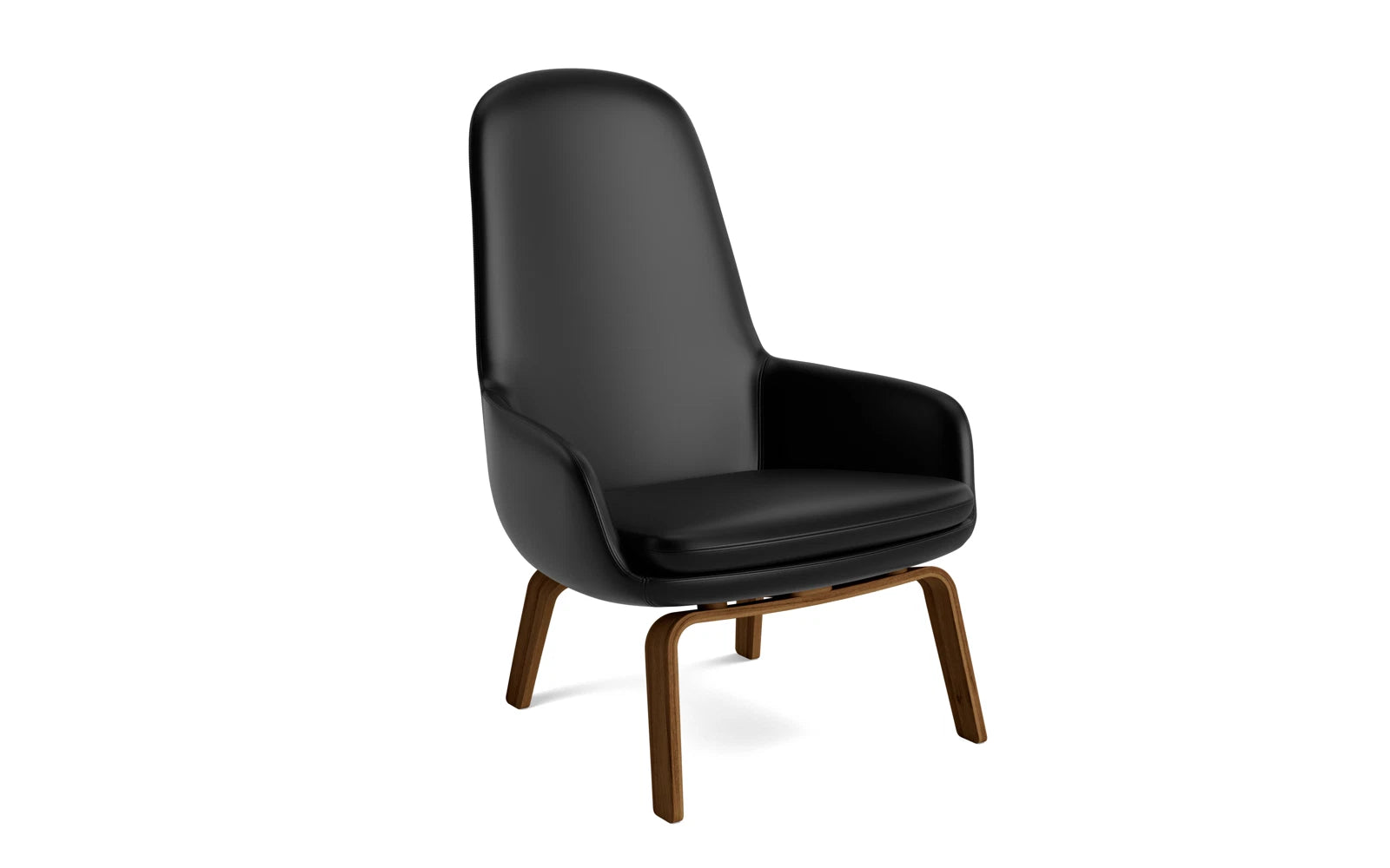 Eleganter Era Lounge-Sessel in Walnuss-Optik von Normann Copenhagen, perfekt für entspannte Stunden in modernem Wohnstil.