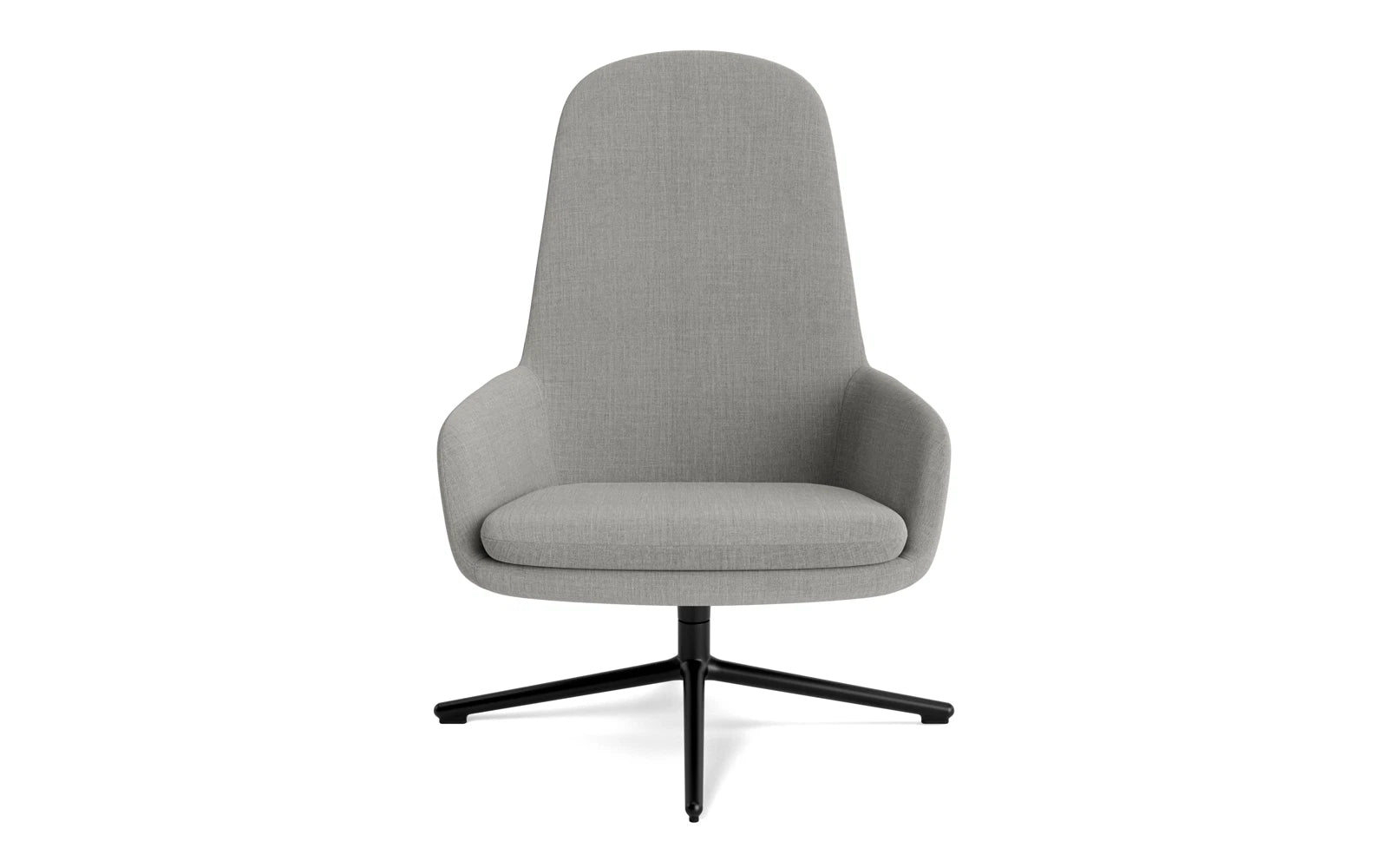 Eleganter Era Lounge-Sessel mit drehbarem Gestell aus schwarzem Aluminium, ideal für modernes Wohnen und entspannte Stunden.