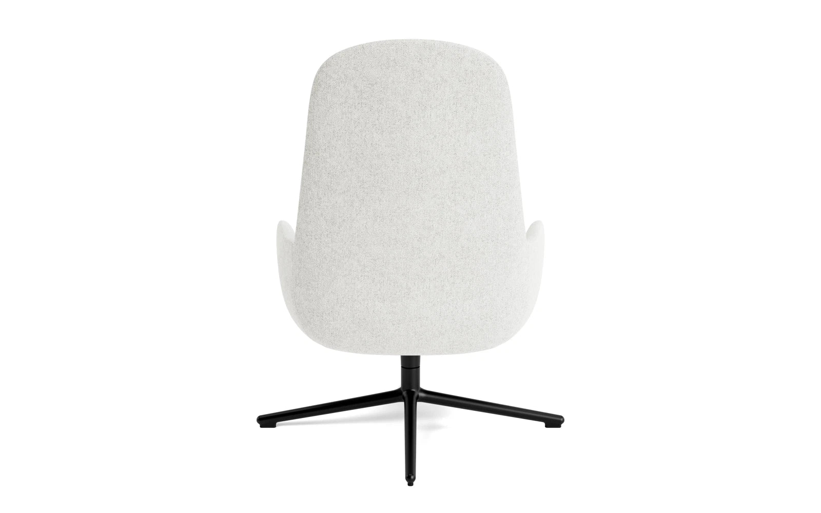 Moderner Era Lounge-Sessel mit hohem Rücken, drehbarem Aluminiumgestell in Schwarz und stilvollem Hallingdal-Bezug.