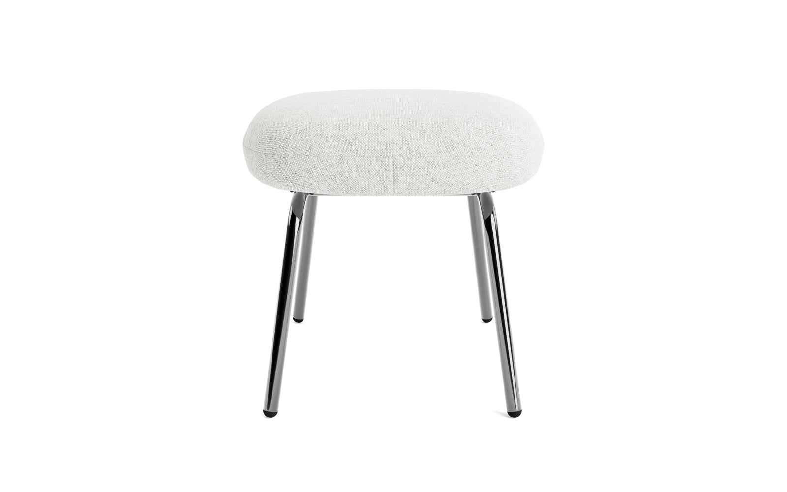 Moderner Ottoman Era Fusshocker in glänzendem Chrom und hochwertigem Hallingdal-Stoff von Normann Copenhagen – perfekt für jedes stilvolle Zuhause.